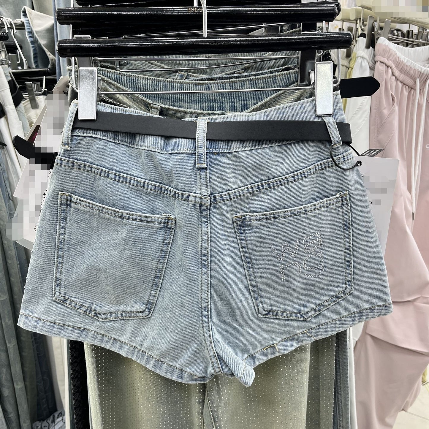 Full Diamond Starry Sky Denim Culotte Female Summer Mature Girl Style Ins