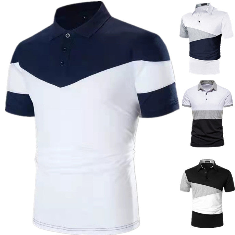 Men's Summer Short Sleeved Striped Color Scheme