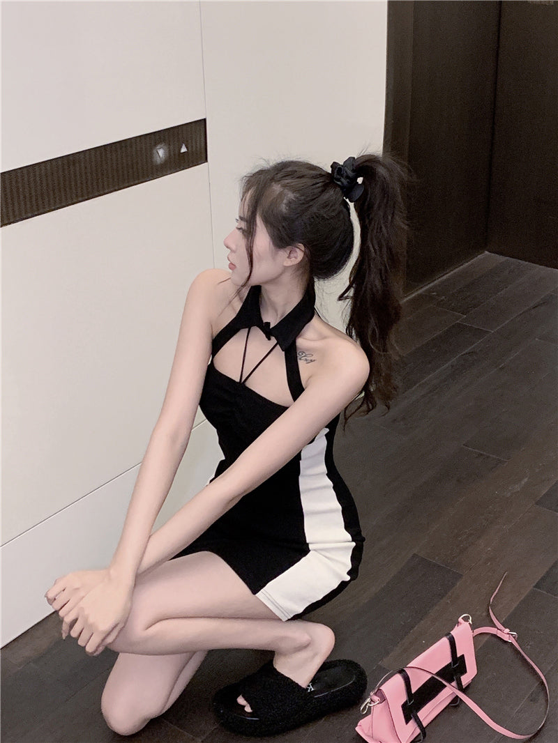 Sleeveless Slim Waist Slim Pack Hip Short Skirt