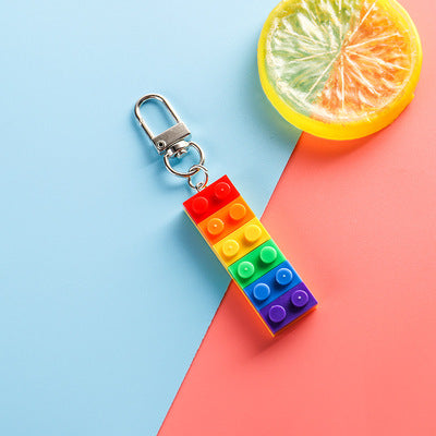 Rainbow Building Blocks Pendant Pendant Mobile Phone Lanyard Keychain