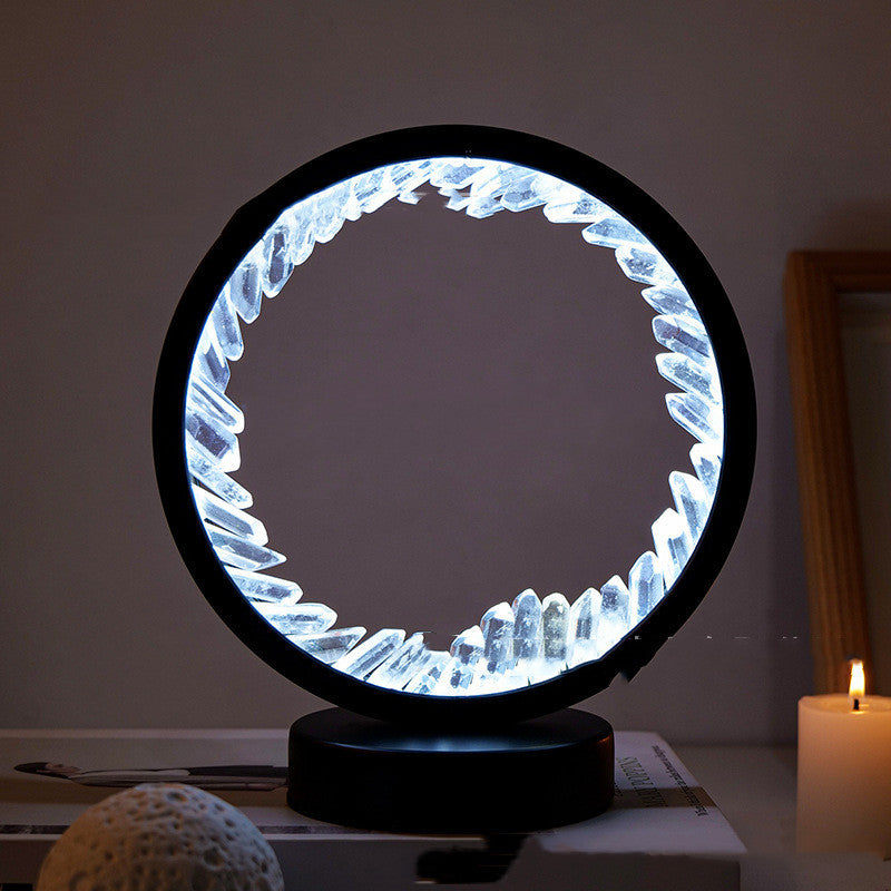 Natural Amethyst Flower Cluster Round Headboard