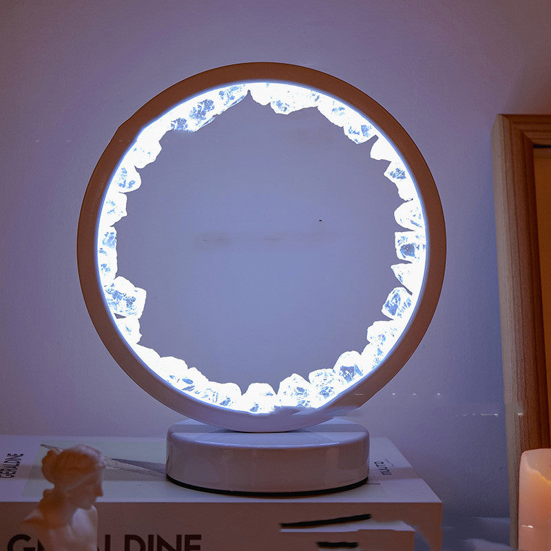 Natural Amethyst Flower Cluster Round Headboard