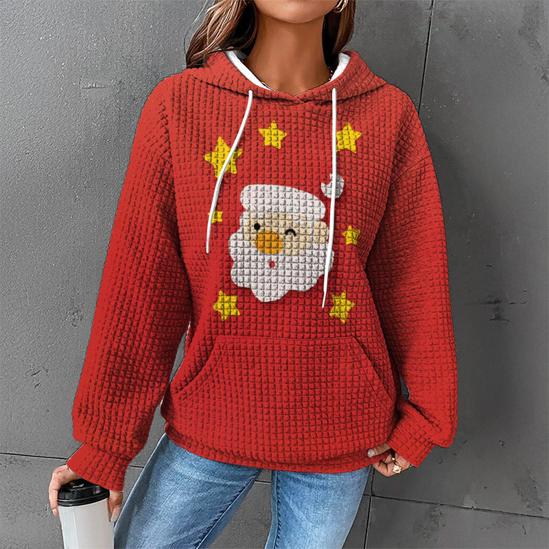 Waffle Sweater Hooded Sweaters Women's Clothing