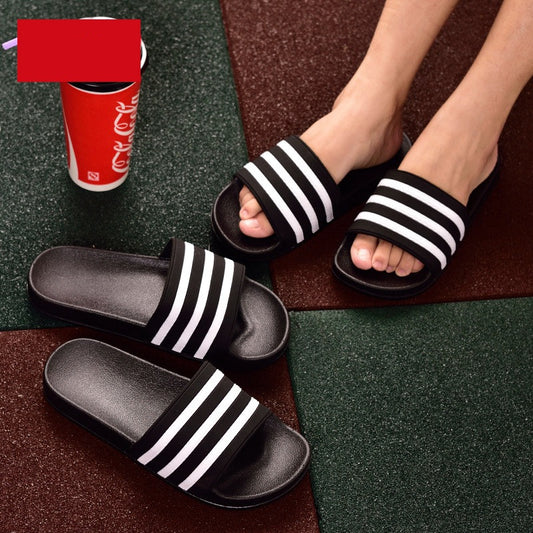 Slippers Home Indoor Bathroom Non-Slip Bathing Soft Striped Sandals And Slippers