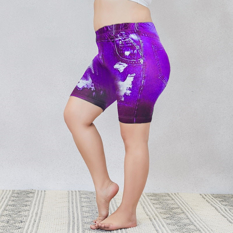 Women's Printed Denim Yoga Sports Hip Lifting