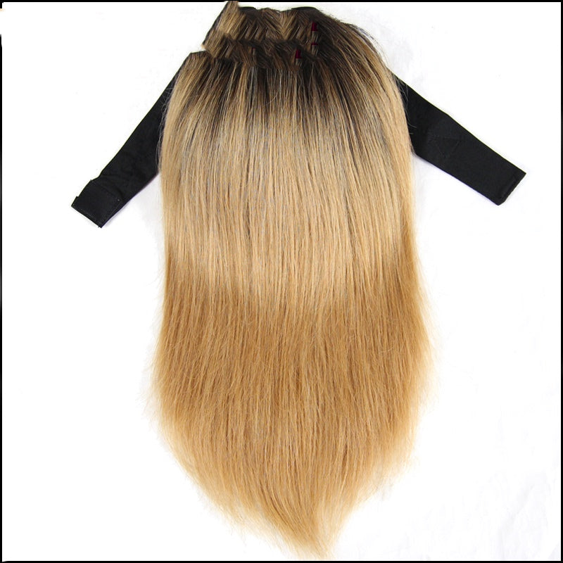 Blonde Peruvian Straight Human Hair Headband Wig