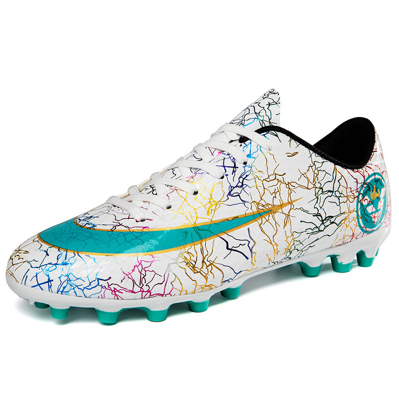 New Youth Three-color Football Shoes Outdoor Long Nails Broken Nails Training Children's Shoes Sports Shoes