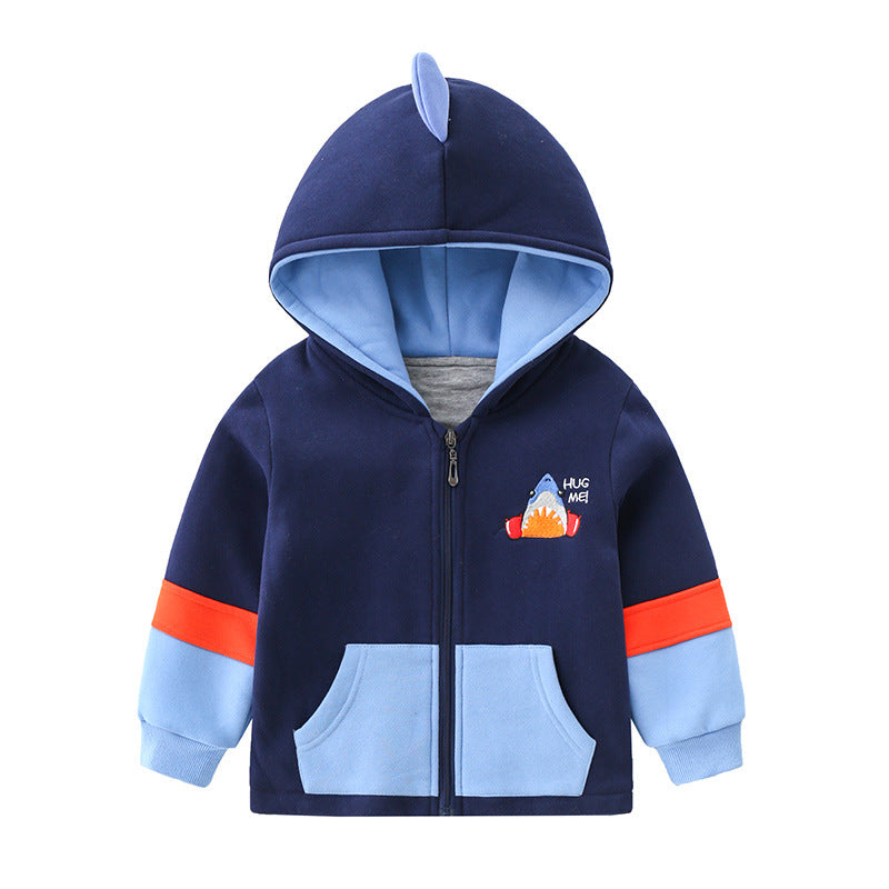 Children's Cotton Padded Hooded Zipper Jacket