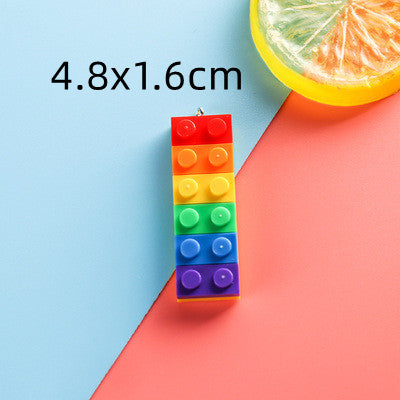 Rainbow Building Blocks Pendant Pendant Mobile Phone Lanyard Keychain