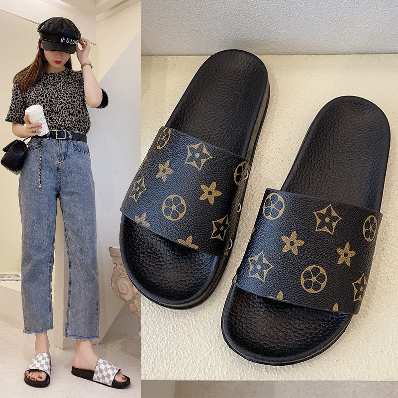 Summer Outdoor Wear Korean Style New Fashion Flip-flops Soft Bottom Bathroom Couple Outdoor Slippers
