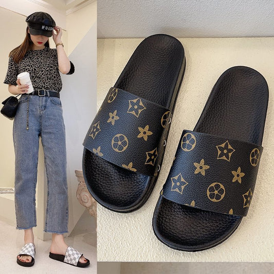 Summer Outdoor Wear Korean Style New Fashion Flip-flops Soft Bottom Bathroom Couple Outdoor Slippers
