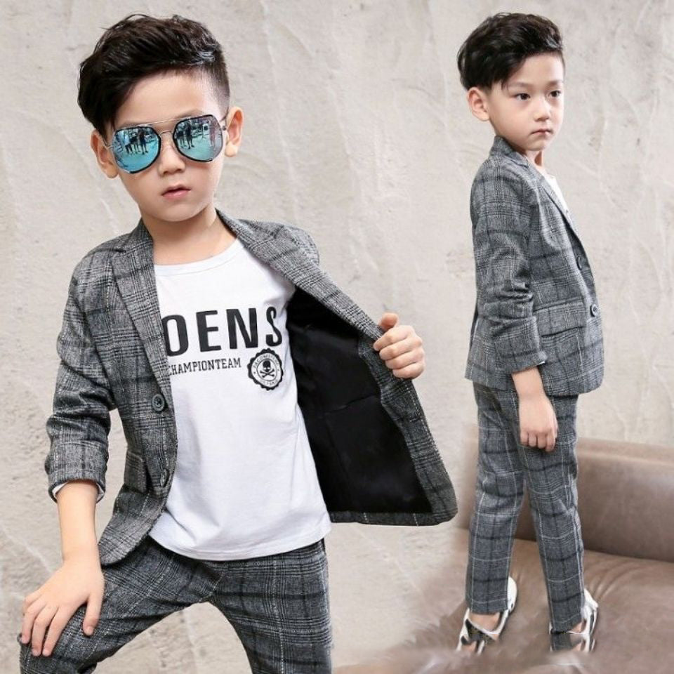 Boy's Suit Two Pieces Children's Casual Small Suit Boys' Clothes
