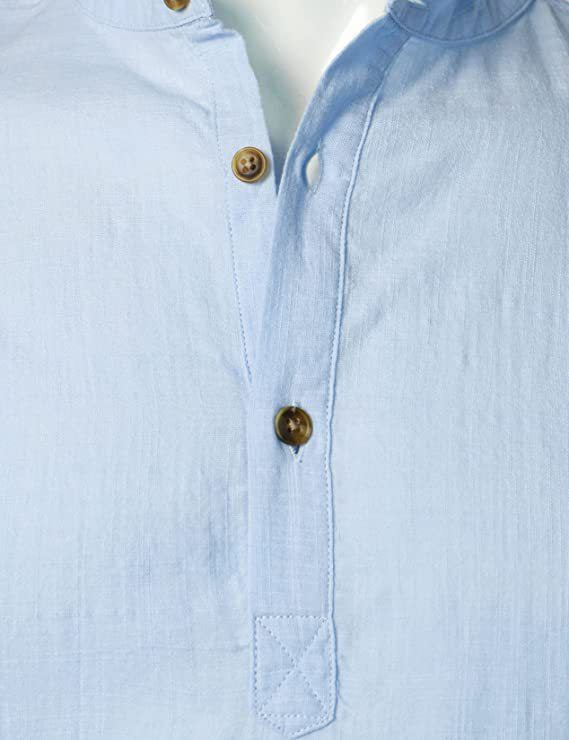 New Summer Cotton And Linen Comfort And Casual Slim Stand Collar Short Sleeve Shirt