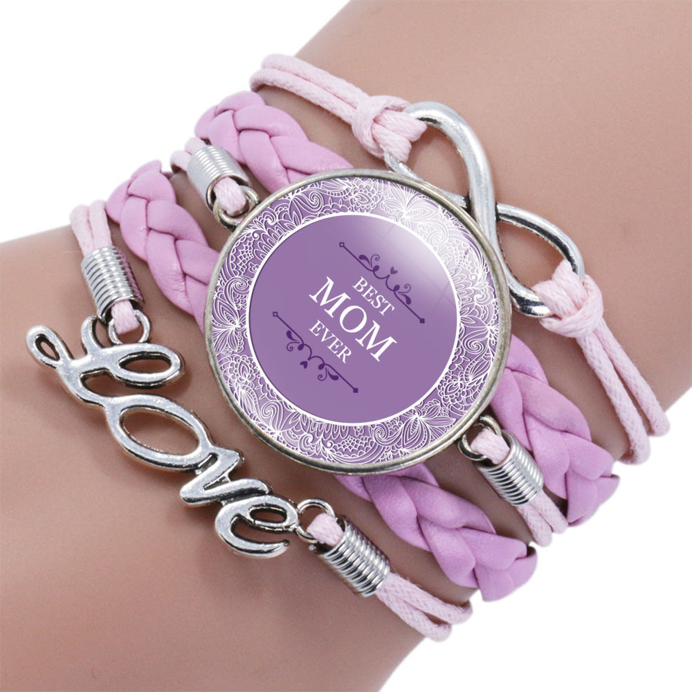 MOM LOVE Time Stone Multi-layer Multi-layer Leather Bracelet LOVE Mother's Day Gift