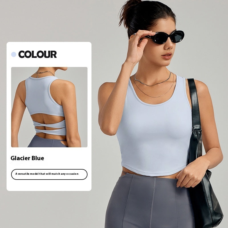 Sports Vest Women's Sexy Back Waist Yoga Clothes With Chest Pad