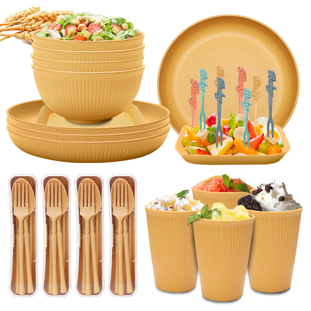 Wheat Straw Tableware Set For Home Meals