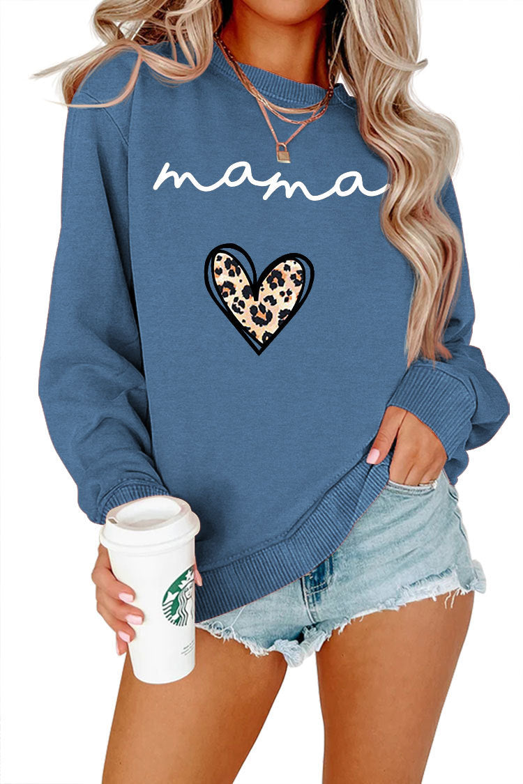 Leopard Print Heart Printing Plus Size Casual Simple Women's Long-sleeved Fleese