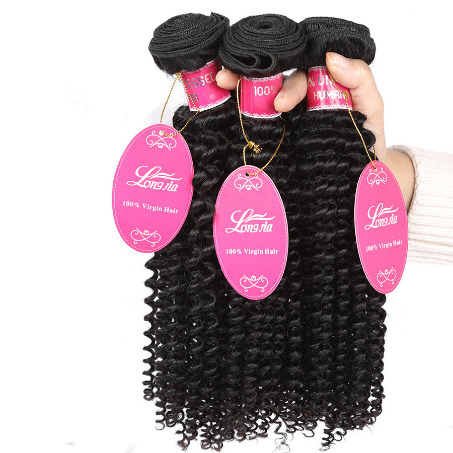 10A Deep Curly Brazilian Human Hair Bundles Weave luxurioutlet.com