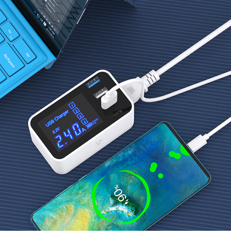 Smart Display Multi-port 4USB Type-C Fast Charger