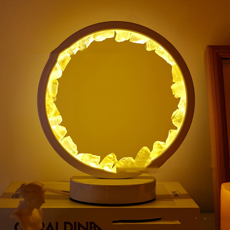 Natural Amethyst Flower Cluster Round Headboard