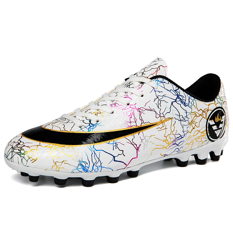 New Youth Three-color Football Shoes Outdoor Long Nails Broken Nails Training Children's Shoes Sports Shoes