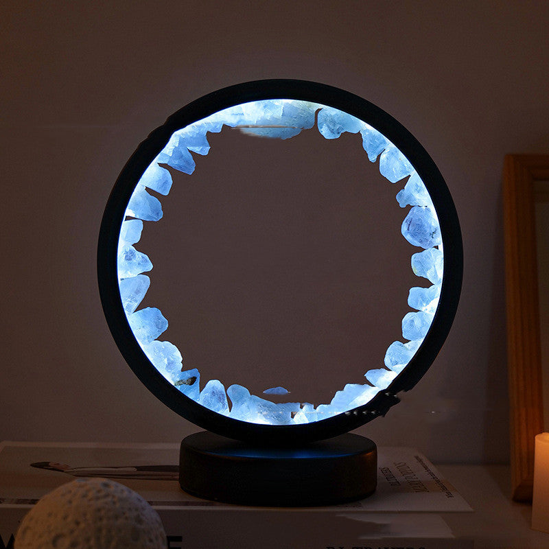 Natural Amethyst Flower Cluster Round Headboard