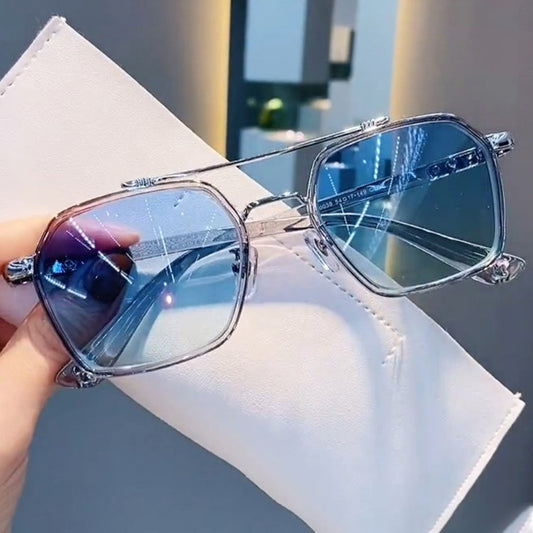 Box Gradient Blue Plankton Glasses Myopia Male Tide Anti-blue Radiation