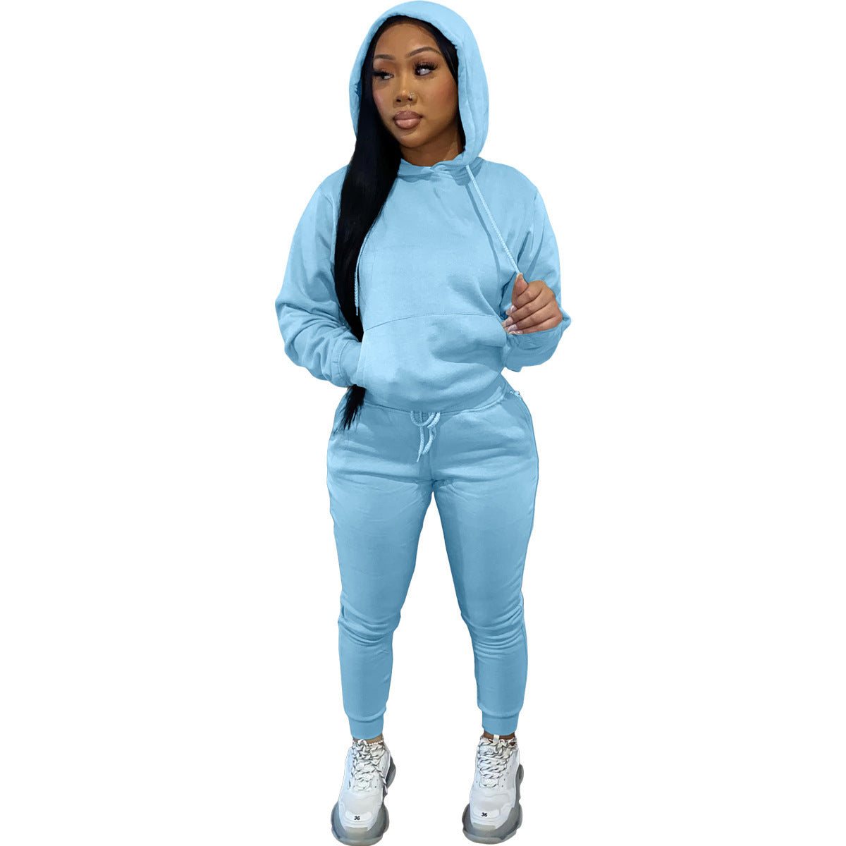 Brushed Hoody Women's Two-piece Hoodie Suit Casual Sports Suit