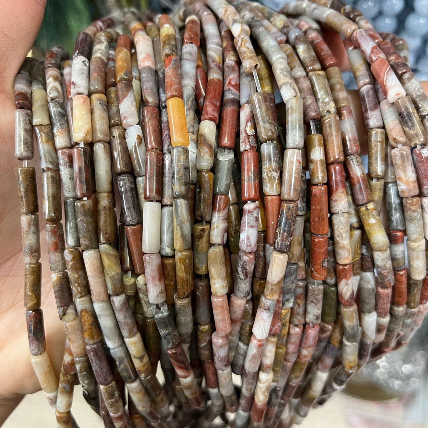 Natural Agate Tube Beaded Beaded Hairpin Headwear Handmade Diy Accessories