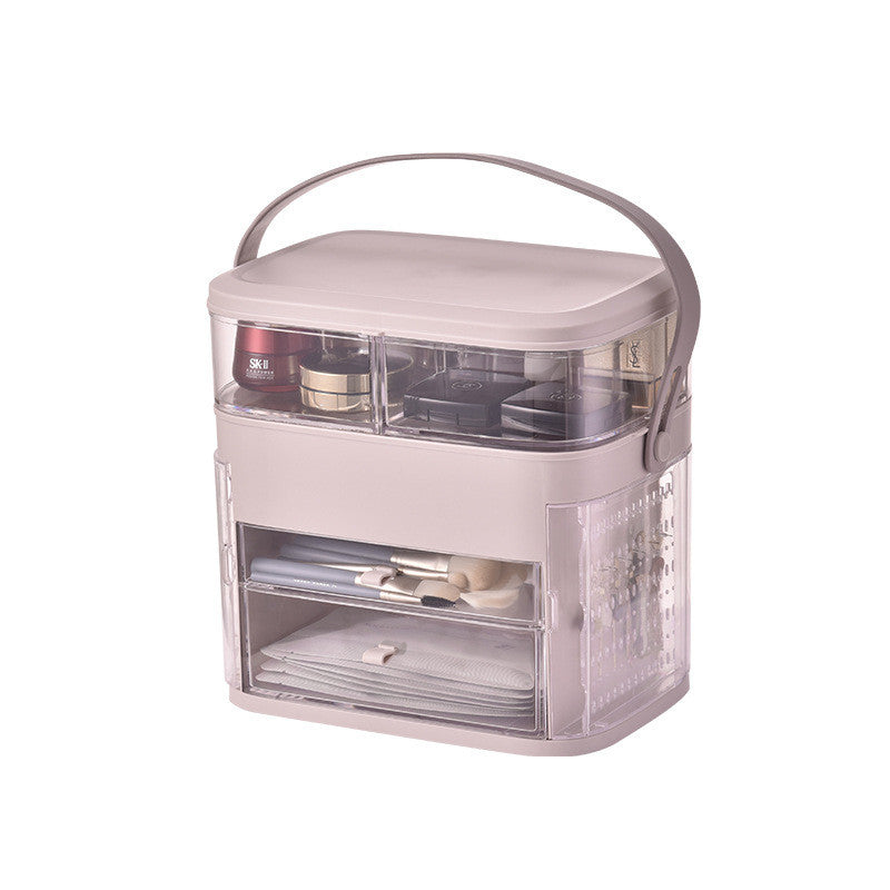 Tiktok, Cosmetics, Storage Box, LED, Light, Makeup, Mirror, Skin Care, Dressing Table, Table Top, Jewelry Rack.
