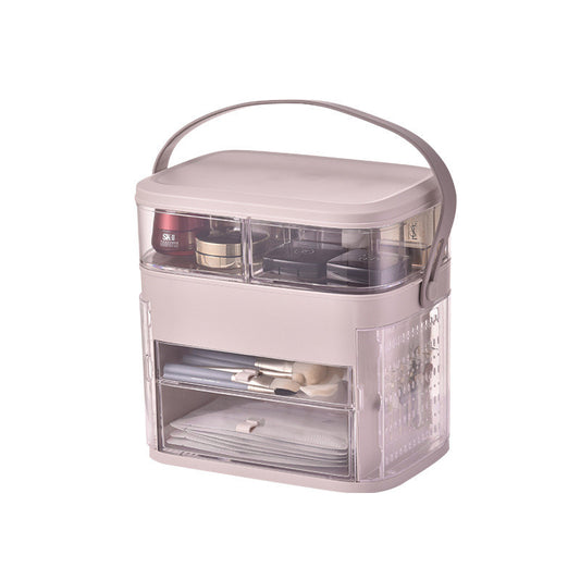 Tiktok, Cosmetics, Storage Box, LED, Light, Makeup, Mirror, Skin Care, Dressing Table, Table Top, Jewelry Rack.