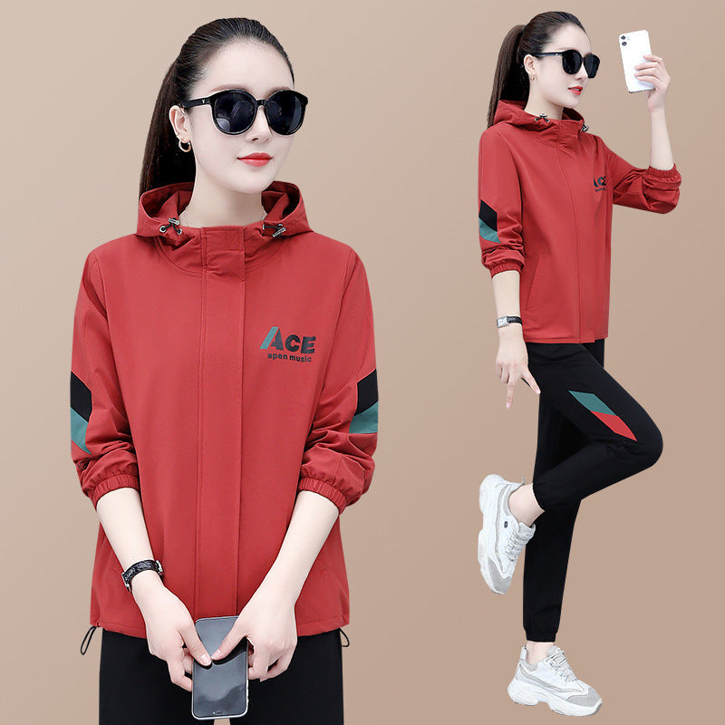Women's New Fashion Loose Hooded Sweater Casual Sports Suit