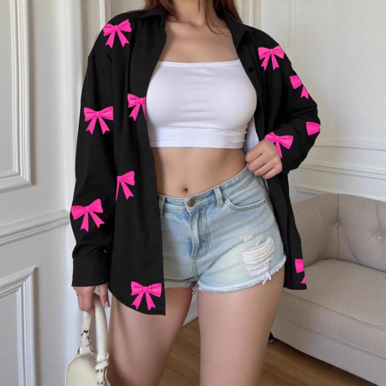 Fashionable High-end Loose Printed Shirt