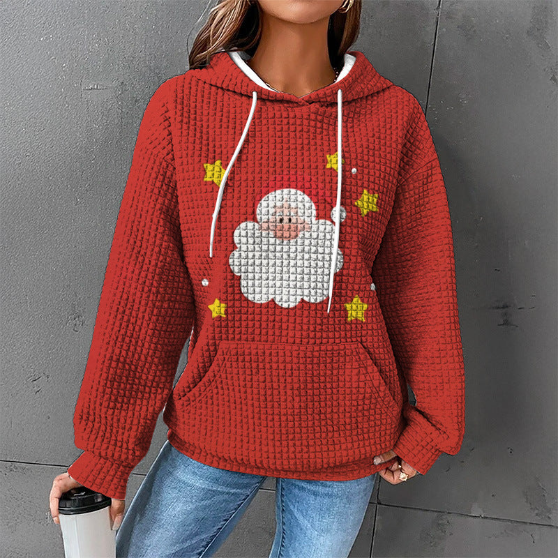 Waffle Sweater Hooded Sweaters Women's Clothing