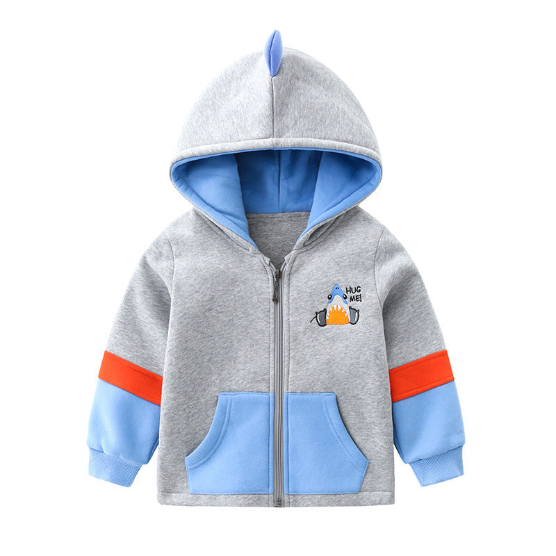 Children's Cotton Padded Hooded Zipper Jacket