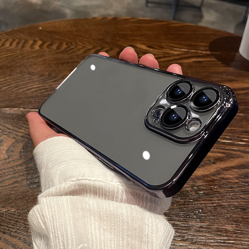 Self Contained Lens Film Full Bag Fall Proof TPU Electroplating Mobile Phone Case