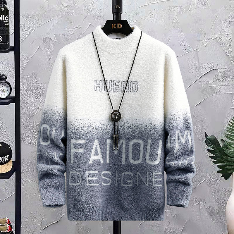 Men's Half Turtleneck  With Fleece Thickened Sweater