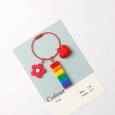 Rainbow Building Blocks Pendant Pendant Mobile Phone Lanyard Keychain
