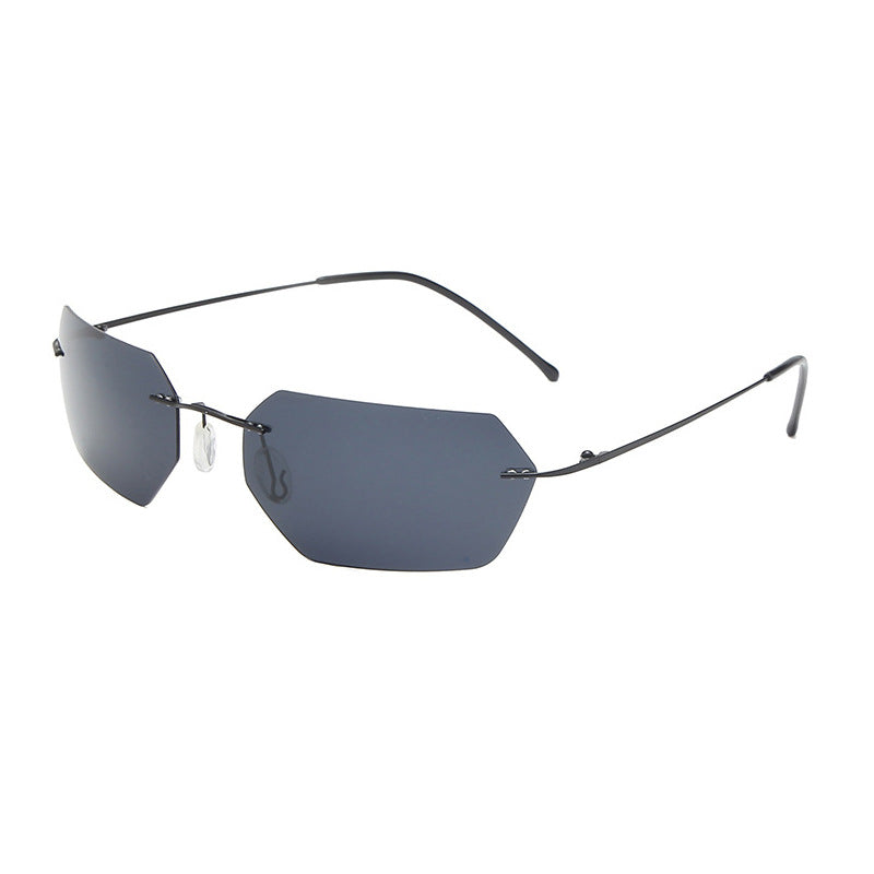 Frameless Polygon Polarized Sunglasses For Driving