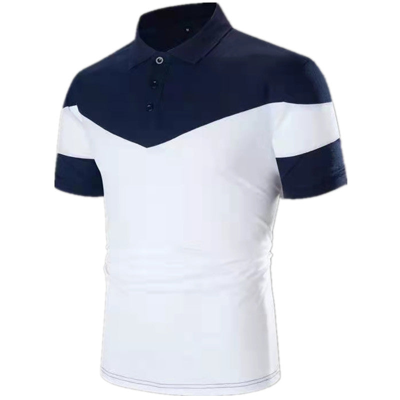 Men's Summer Short Sleeved Striped Color Scheme