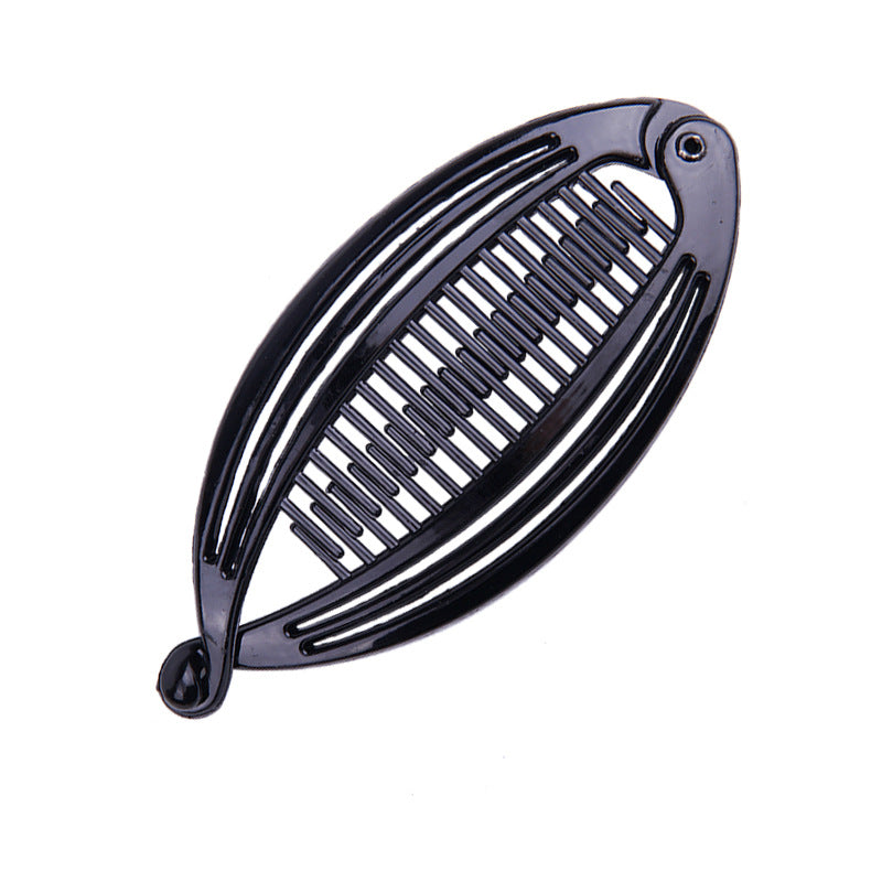 Large Spray Paint Bright Black Hawksbill Color Three Fish Hairpin