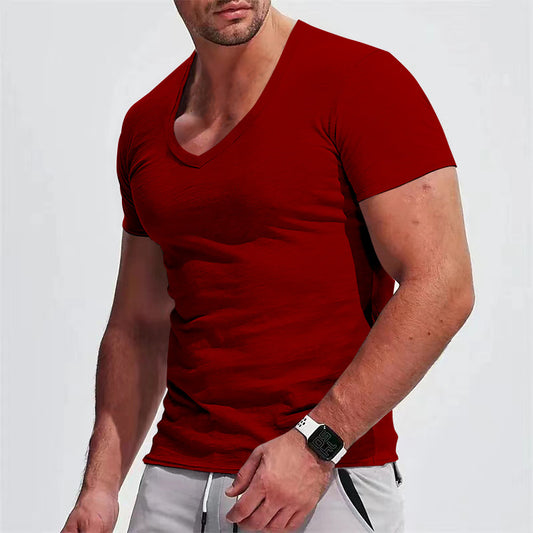 Slim Fit Thin Casual T-shirt Short Sleeve Top