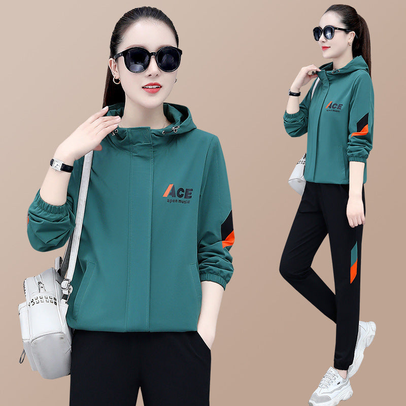 Women's New Fashion Loose Hooded Sweater Casual Sports Suit