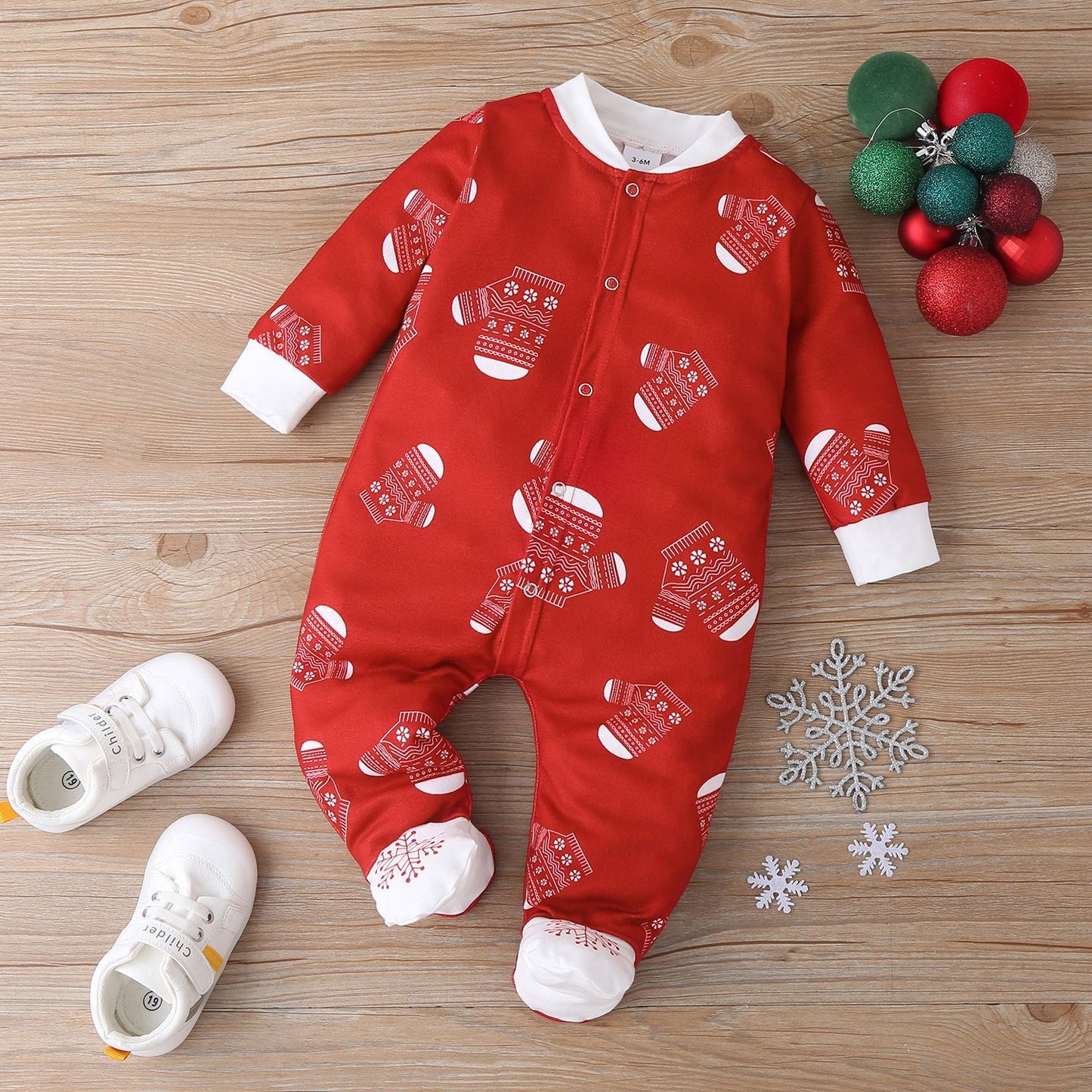 Baby Clothes Cotton Letter Santa Patchwork Plaid Long Sleeve Baby Bodysuit