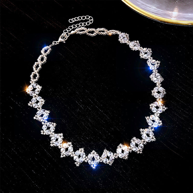 Cold Colorful Women's Simple Graceful Crystal Necklace