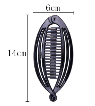 Large Spray Paint Bright Black Hawksbill Color Three Fish Hairpin