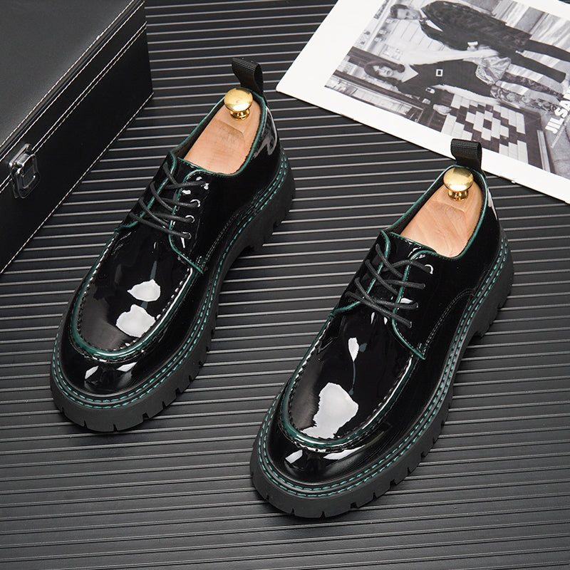 Men's Retro British Style Casual Shoes With Inner Heightening Thick Sole