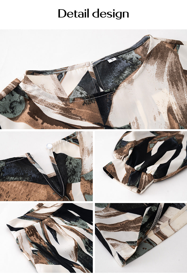 Women's Clothing Fall Winter Fashion Printed Top Suit