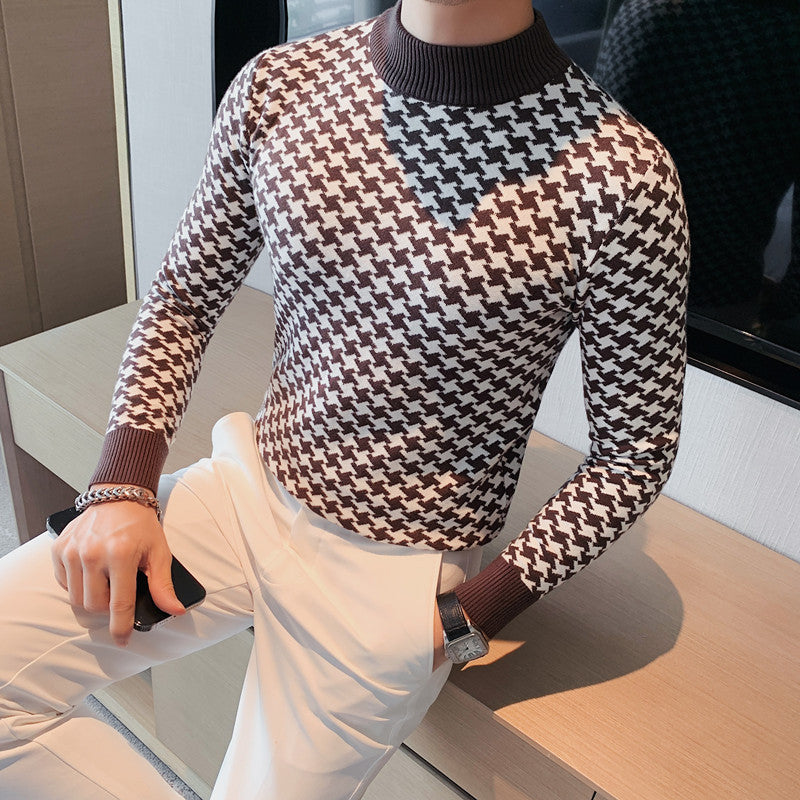 Handsome Korean Slim Collar Sweater Men's Wear