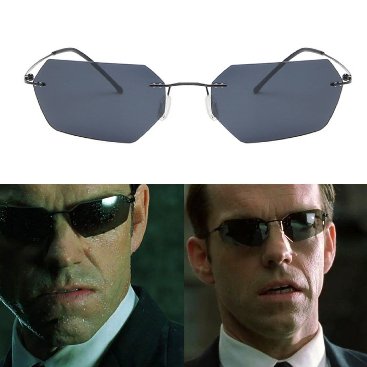 Frameless Polygon Polarized Sunglasses For Driving